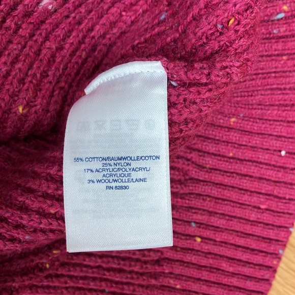 Lands End pullover size sweater magenta with colored flecks size Large - Picture 3 of 4